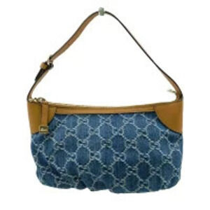 Gucci GG Denim Hobo Bag Hand Accessory Clutch Leather